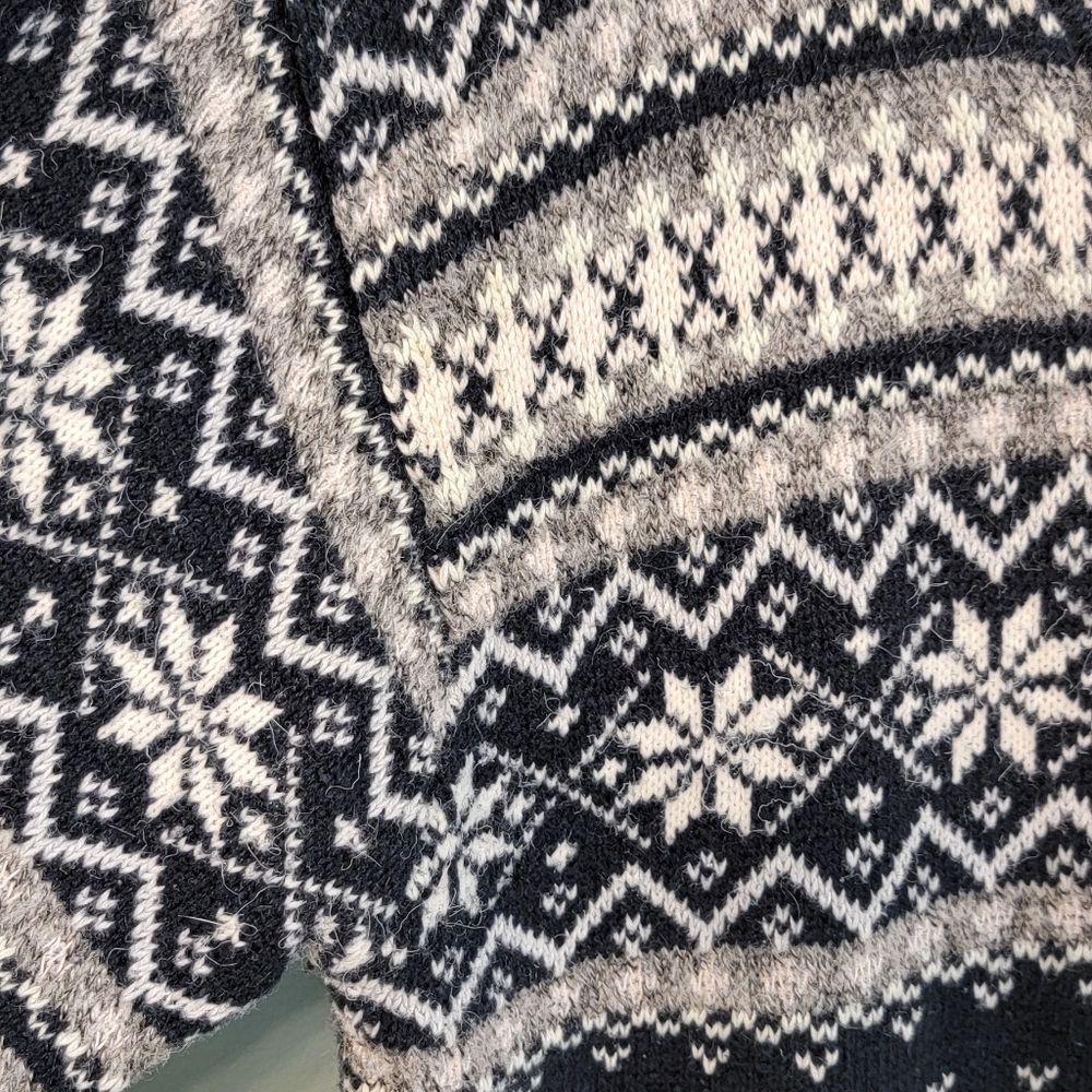 Vintage Jantzen Petite Nordic Fair Isle Ramie Cotton Snowflake Sweater Size LP - Picture 7 of 10